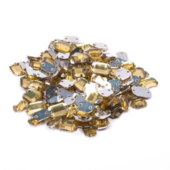 Sequin à coudre rectangle or 6x8mm et 8x10mm