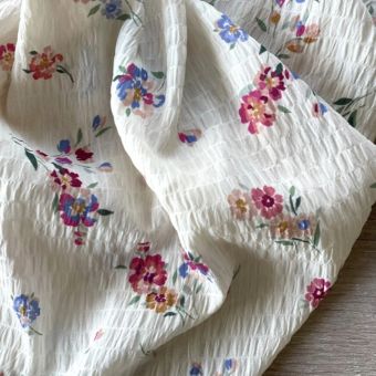 Tissu seersucker imprimé Lila - Atelier VingtSept