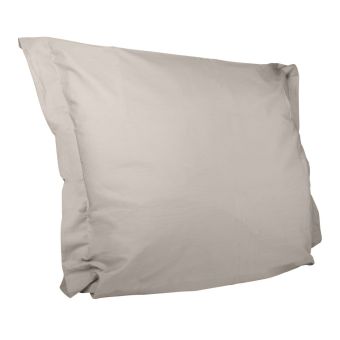 Taie d'oreiller finition volant beige