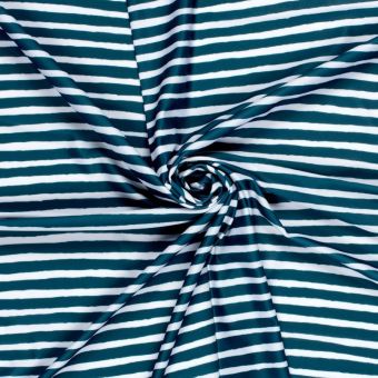 Tissu maillot de bain anti uv recyclé rayé marine blanc