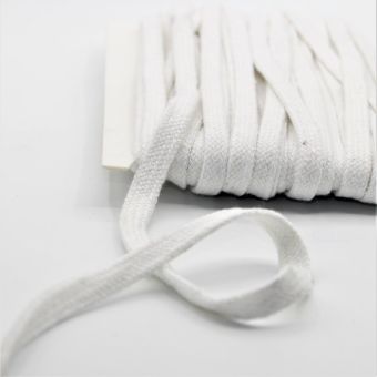 Cordon lacet coton 10 mm blanc