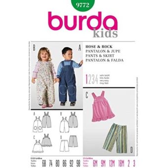 Patron Burda 9772 Kids Pantalon et jupe de 6 mois à 3 ans