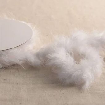 Ruban plumes marabout blanc 4.5 cm