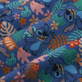 Tissu bachette licence Stitch bleu