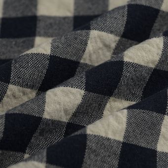 Tissé teint vichy Célestin indigo