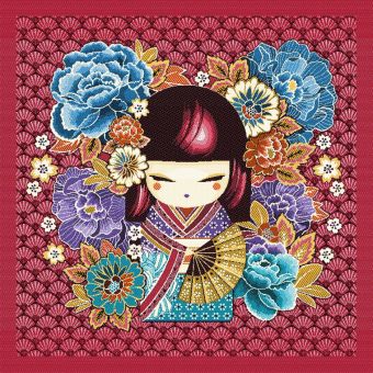 Carré de tissu jacquard mina fushia 