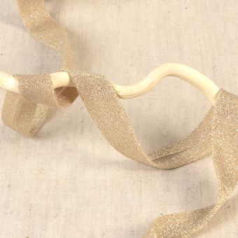 Biais pailleté 20mm dore