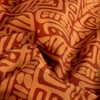 Tissu short de bain recyclé abstrait ethnique marron