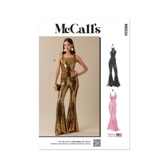 Patron Mc Call's M8534H5 Femme Combinaison à jambes évasées 34 au 42