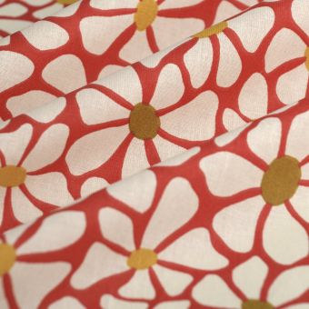 Tissu cretonne April rouge
