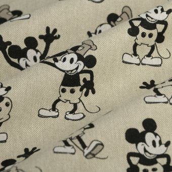 Tissu bachette linen look mouse naturel 