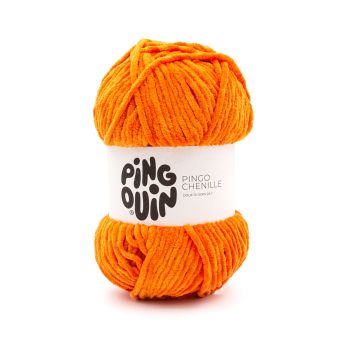Pelote de fils à tricoter Pingo Chenille orange - Pingouin