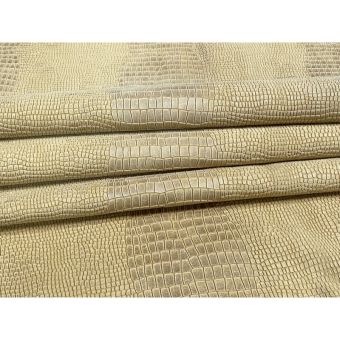 Peau de veau velours grain crocodile - JAUNE MOUTARDE