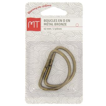 Boucle demi anneau en métal 40 mm 2 pcs bronze