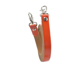 Lanière sac bandoulière cuir mousqueton anneaux orange - Miyako
