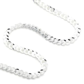 Ruban sequins au mètre - argent 6 mm