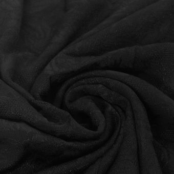 Coupon 3m jacquard viscose fin avec jeu de transparence noir - Promod Couture