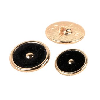 Lot de 6 boutons ronds colorés noir