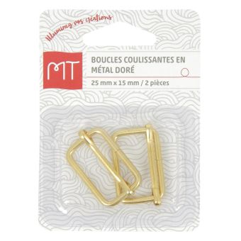  Boucles coulissantes dorées 25 mm 