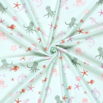 Tsssu maillot de bain anti uv recyclé animaux marins menthe