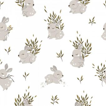 Tissu Impermeable Lapin Étoiles, coupon 1m x laize (155cm)