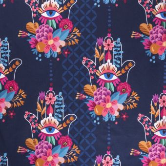 Tissu molleton sweat french terry bio Choose Love bleu - Albstoffe