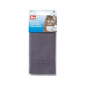 Poches pantalon demi, thermocollant gris