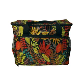 Sac pour machine à coudre/surjeteuse 40x24x35cm feuilles rouge jungle