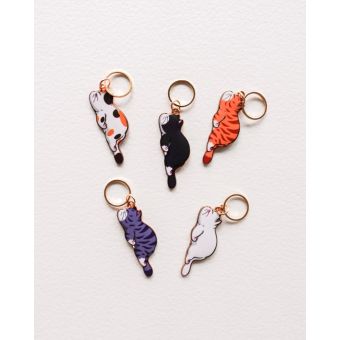 Lot de 5 anneaux marqueurs de maille Petits chats  - Hello Kim