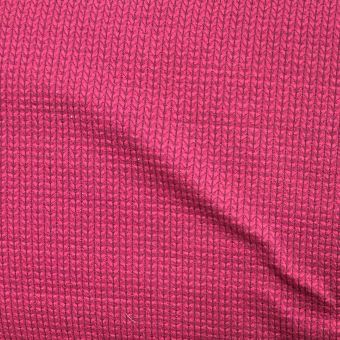 Maille jacquard coton bio stretch zigzag rouge - Albstoffe