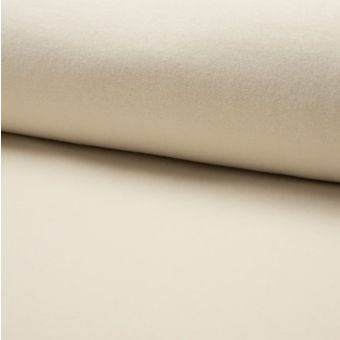 Tissu polaire coton bio duveteuse écru