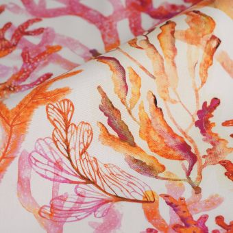 Toile outdoor coraux déperlante Teflon®