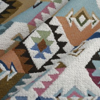 Tissu jacquard Kilim multicolore