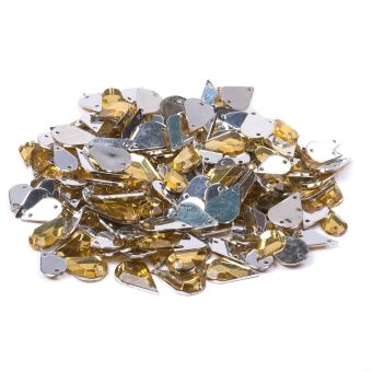 Sequin à coudre goutte or 8x13mm et 6x10mm