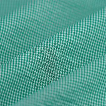 Tissu seersucker mini vichy vert