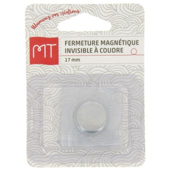 Fermeture magnetique invisible  à coudre 17 mm transparent x1