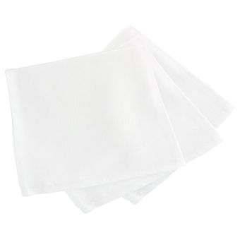 Lot de 3 serviettes table coton HÉLIOS Blanc