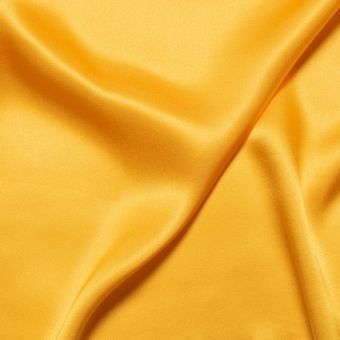 Tissu satin de soie moutarde uni fait en Italie