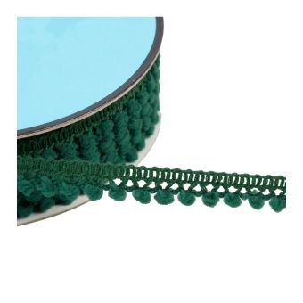Bobine 25m galon petits pompons vert 10mm