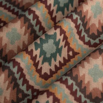 Tissu bachette lin coton ikat rose bordeaux 