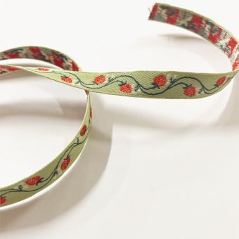 Galon fraise 13 mm vert