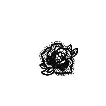 Ecusson thermocollant en dentelle 3,5cm x 3,5cm rose noir