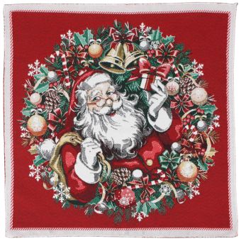 Carré jacquard CLAUS Père Nöel Rouge
