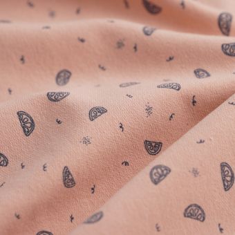 Tissu French Terry quartier d'orange rose