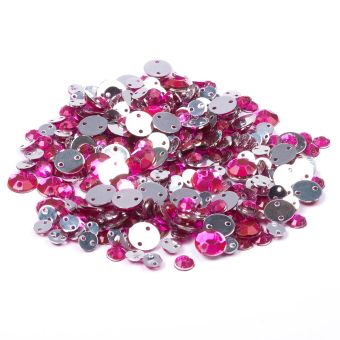 Sequins à coudre ronds rose fushia 