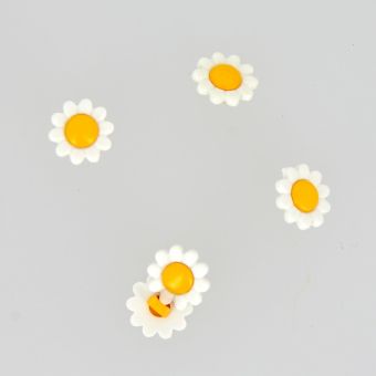 Boutons forme marguerite jaune 14mm MT