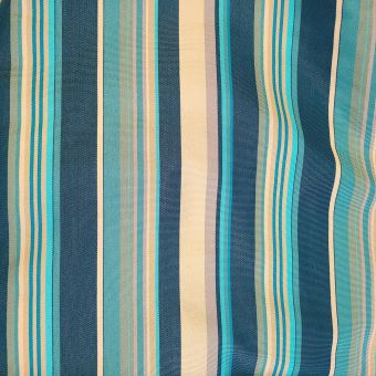 Toile transat Portofino rayée pétrole turquoise écru 45cm