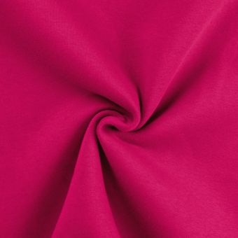 Tissu molleton sweat coton uni rose fuchsia
