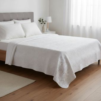 Boutis tradition 230x250cm blanc