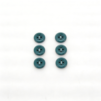 Carte de 6 boutons unis 12 mm bleu canard